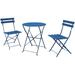 Foldable Camping Chairs, Steel Accent Chairs & Table Set - Blue