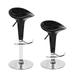 Set of 2 Swivel Bar Stools,Adjustable Height Bar Chairs with Metal Footrest - Black