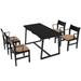 4-Person Dining Table Set with Chairs and Bench