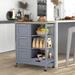 Rolling Kitchen Island Utility Storage Cart with 3 Large Drawers-White - 26.5" x 14.5" x 33" (L x W x H)