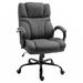Ergonomic Executive Computer Chair with Adjustable Height, Swivel Wheels and Linen Finish, Dark Grey