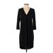 Dolan Casual Dress - Shift V Neck 3/4 sleeves: Black Solid Dresses - Women's Size Small