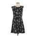 Ann Taylor LOFT Casual Dress - A-Line: Black Print Dresses - Women's Size 0