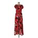 Eye Candy Casual Dress - A-Line: Red Floral Dresses - Women's Size Medium