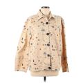 Jacket: Below Hip Tan Floral Jackets & Outerwear - Women's Size Medium