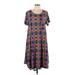 Lularoe Casual Dress - Midi: Purple Paisley Dresses - Women's Size Large