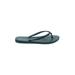 Havaianas Flip Flops: Slip-on Wedge Casual Teal Solid Shoes - Women's Size 7 - Open Toe