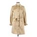 Banana Republic Factory Store Trenchcoat: Knee Length Tan Print Jackets & Outerwear - Women's Size Medium