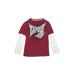 Tapout Long Sleeve T-Shirt: Burgundy Color Block Tops - Kids Boy's Size 10