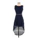 Xhilaration Casual Dress - High/Low: Blue Dresses - Women's Size X-Small