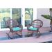 Santa Maria Honey Wicker Rocker Chair With Sky Blue Cushion - Set Of 2- Jeco Wholesale W00210-R_2-FS027