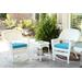 White Wicker Chair And End Table Set With Sky Blue Chair Cushion- Jeco Wholesale W00206_2-CES027