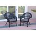 Santa Maria Black Wicker Chair With Steel Blue Cushion - Set Of 2- Jeco Wholesale W00211-C_2-FS033