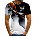 Mode Sommer T-Shirt Herren 3D Eagle Print Herren T-Shirt atmungsaktiv Street Style Stitching Print T-Shirt Herren Größe 6XL