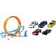 Hot Wheels HCB00 - Riesen Looping Crash Trackset mit ca. 70 cm breitem Looping und 1 Fahrzeug, ab 5 Jahren & 01806 5er Pack 1:64 Die-Cast Fahrzeuge Geschenkset, je 5 Spielzeugautos, ab 3 Jahren