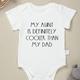 100% Cotton Baby Bodysuits My Aunt Is Definitely Cooler Than My Dady Letter Print Comfortable Soft Crew Neck Triangle Romper For Newborn Baby