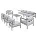 Modway 8 Piece Sofa Seating Group w/ Sunbrella Cushions Metal in Gray | Outdoor Furniture | Wayfair 665924532800