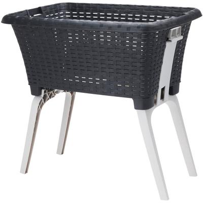 Wäschekorb mit Füßen klappbar B60xL40xH28/58cm-Y54500440-Korb+Füße-schwarz Image