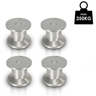 4X Möbelfüße Sockelfüße Sockelfüße Stellfuß Couchfüße Möbelfuß Verstellbar-Aluminium-80mm Image