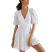 French Connection Women's Solid Birch Puff Sleeve Mini Dress - White