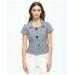 Brooks Brothers Women's Short Sleeve Gingham Jacket In Bi-Stretch Cotton | Navy | Size 16