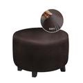 Housse de pouf ronde en velours tabouret de rangement pliant protecteur de meubles housse souple avec housse de pouf à fond élastique