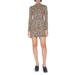 Abstract Print Jacquard Long Sleeve Sweater Mini Dress