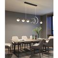 Éclairage d'îlot de cuisine/éclairage sur table 80/95/120 cm luminaires de ferme pendentif suspendu au plafond lustre linéaire moderne avec abat-jour globe en verre transparent pour salle à manger