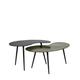 Set de 2 tables d'appoint irrégulières en aluminium bicolore