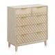 Commode 5 tiroirs en placage chêne et coloris beige