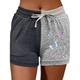 Damen Baggy Shorts Kurze Hosen Normal 95% Polyester 5% Elasthan Blume Schwarzgrau Hellgrau Chino Mittlere Hüfthöhe Kurz Casual Frühling Sommer