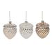 The Holiday Aisle® 3 Piece Christmas Pinecone Holiday Shaped Ornament Set Glass in Gray/Green/Yellow | 3.88 H x 2.63 W x 2.63 D in | Wayfair