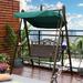 Canora Grey Sunel 2 Person Porch Swing w/ Canopy Wicker/Rattan in Green | 77.95 H x 59.44 W x 44.09 D in | Wayfair 707B9A56FD3F404DAF4A8CEF30BC90C6