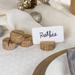 The Holiday Aisle® Resin 6.75 in. Gold Christmas Textured Birch Place Card Holders Set of 4 | 0.75 H x 6.75 W x 6.75 D in | Wayfair