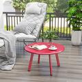 George Oliver Round Steel Patio Coffee Table, Weather Resistant Outdoor Large Side Table in Red | Wayfair E04032FD202944E198E55549F25883C0