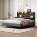Wrought Studio™ Kamaurion Platform Bed Upholstered/Linen in Gray | 46.8 H x 64.8 W x 85 D in | Wayfair 32FDBDB4B8224BD08AA84718FB0BD053