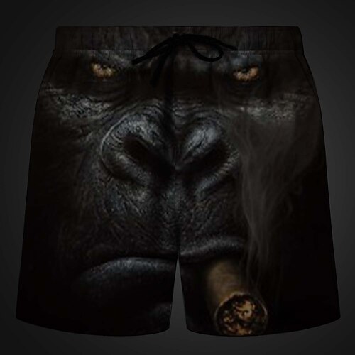 Herren Tiermotiv Hai 3D-Druck Badeshorts Boardshorts Badehosen Mittlere Taille Urlaub Sport Streetwear Party Lässig Täglich Kordelzug mit Mesh-Futter Elastischer Bund Designer Bekleidung Image