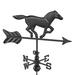 Arlmont & Co. Modern Farmhouse-Inspired Horse Cottage/Shed Size Weathervane 77FB4F3AC8C54FFE8DF741B672D09B23 w/Roof Mount - Black Finish | Wayfair