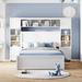 Latitude Run® Queen Size Wooden Bed w/ All-in-One Cabinet, Sockets & Trundle in White | Full | Wayfair 2EA3BE28DD094C5C9E368EBD09B1BB3D