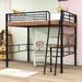 Mason & Marbles Trafalgar Metal Loft Bed w/ Shelf & Build-in Desk Metal in Black | 69 H x 56 W x 78 D in | Wayfair 4EBA4F8DEDA04D1DBD043AE1A9C4147E