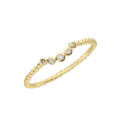 Fingerring LUIGI MERANO "Oberteil gebogen, Brillanten, Gold 585" Gr. 58, gold, Fingerringe, Damen, 58, SI = kleine Einschlüsse, Gelbgold 585 Image