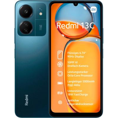 XIAOMI Smartphone "Redmi 13C 4+128GB", blau (navy blau), 128 GB, Mobiltelefone