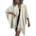 HSMQHJWE Women Head Wraps And Scarfs Shawls Ladies Crochet Open Knit Fringe Cape Shawl Sweater Cardigan Shawl With Sleeves And Pockets