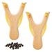 2PCS Wooden Slingshot Toy with Rubber Band for Kids Adults for Outdoor Catapult Game Hunting Camping Shooting Hiking Sports