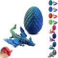 3D Printed Dragon-Flying Articulated Dragon|3D Printed Dragon Eggs with Dragon Inside|Eco-Friendly Crystal Dragon-Mystery Dragon Egg Adults Fidget Toys for Autism ADHD (Flying Dragon/Laser Blue)