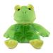 DolliBu Sitting Green Frog Stuffed Animal with Green Plush Shamrock - Cute Green Shamrock Plush St Patricks Day Stuffed Animal Frog Good Luck St Patricks Day Toys for Kids Baby - 6 Inches