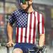 GLVSZ Men s American Flag Cycling Jerseys Short Sleeve Stretch Skinny Biking Shirts Full Zip Breathable Quick-dry Road Bicycle Riding Clothing