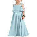 Flower Girl Dress Girls for Wedding Birthday Party Pageant Sleeveless Chiffon Kids Tulle Maxi Daily Girls Dresses