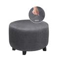 Round Velvet Ottoman Cover Folding Storage Stool Furniture Protector Soft Slipcover with Elastic Bottom Ottoman Cover