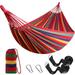 Anyoo Garden Cotton Hammock AIF4 Comfortable Fabric Hammock with Straps for Hanging Durable Hammock Up to 660lbs Portable Hammock with Travel Bag Perfect for Camping Outdoor/Indoor Patio Backyard